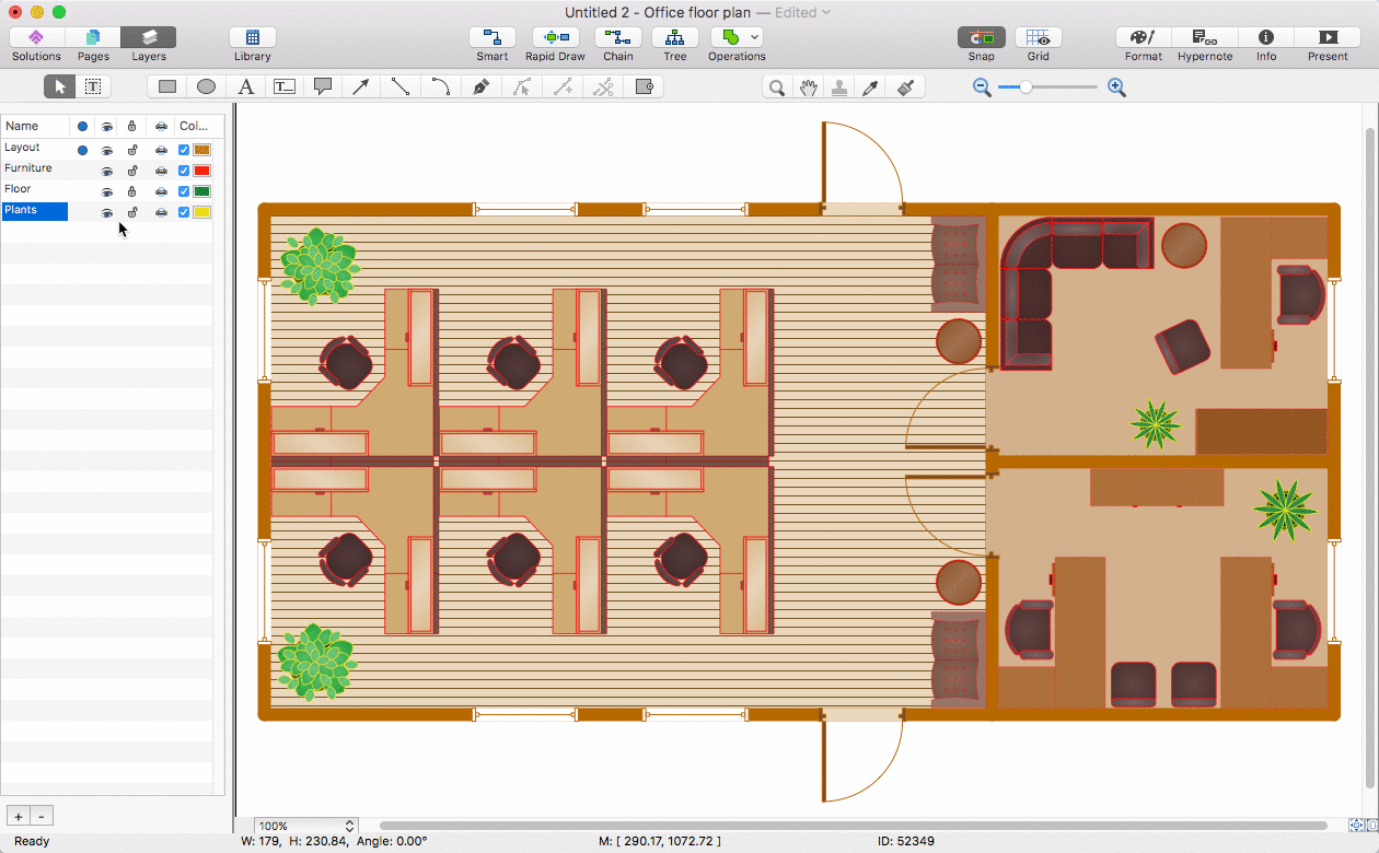 Creating An Office Floor Plan Conceptdraw Helpdesk 0882