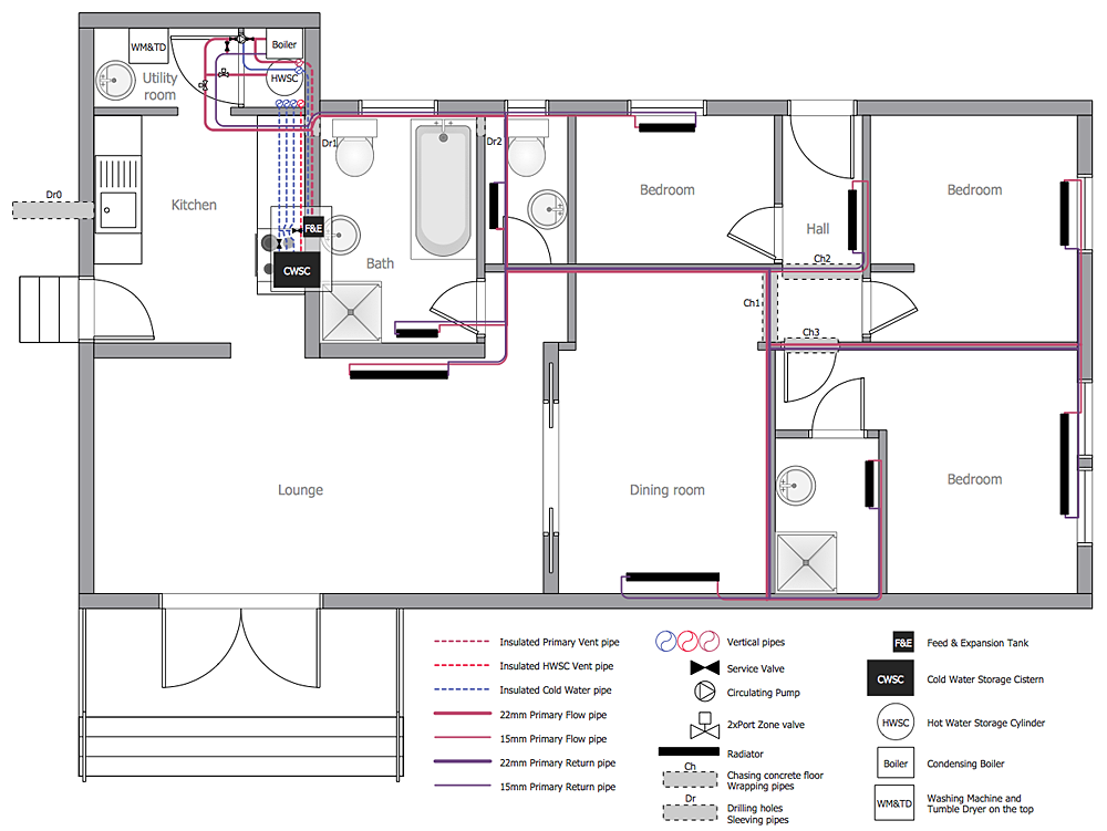 Creating A Residential Plumbing Plan ConceptDraw HelpDesk