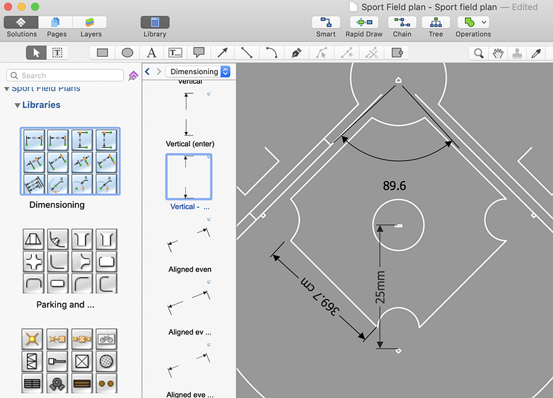 Creating A Sport Field Plan Conceptdraw Helpdesk