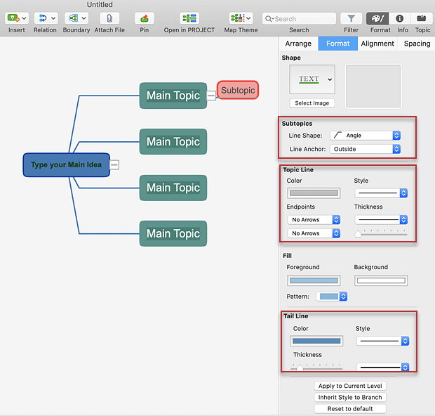 format-topic-line-in-mind-map