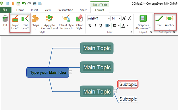 format-topic-line-in-mind-map