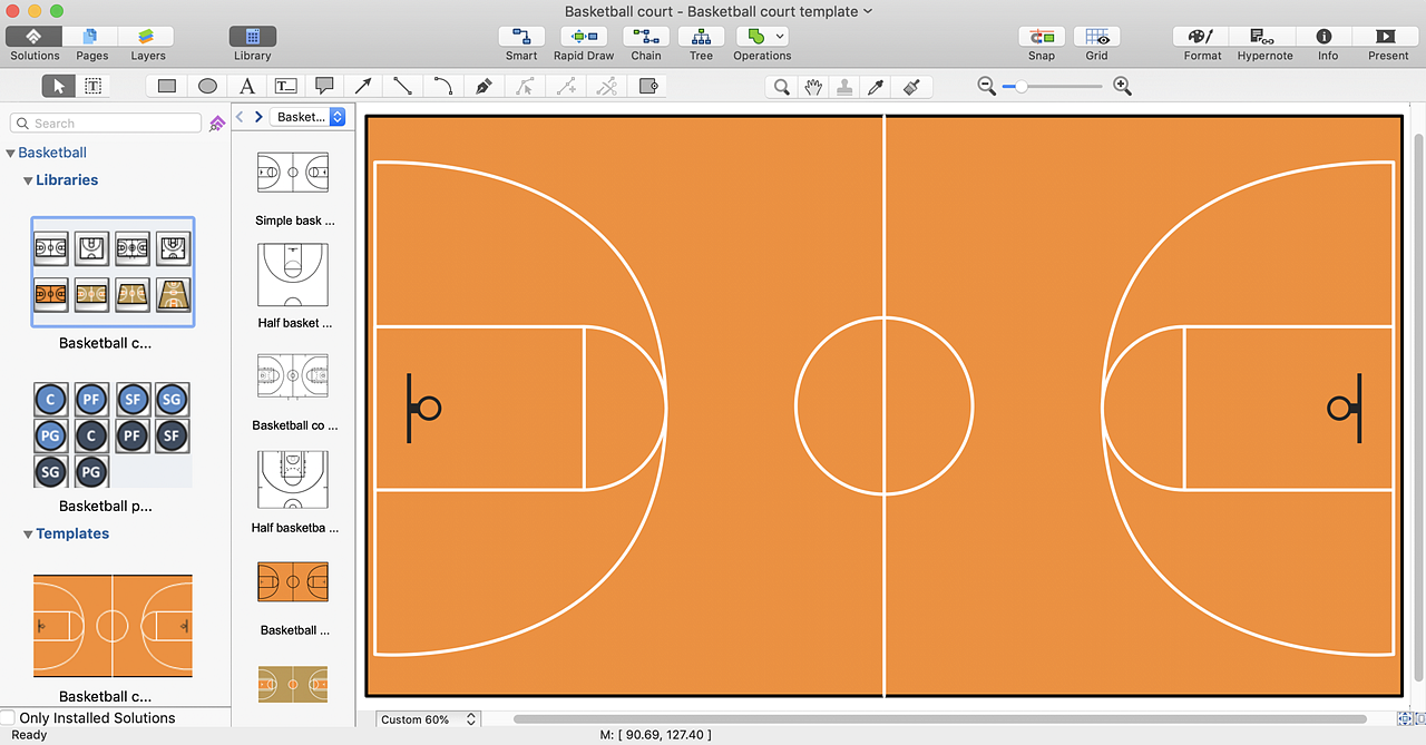 Create Basketball Court Diagram ConceptDraw HelpDesk