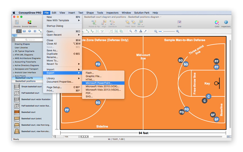 Create Basketball Court Diagram | ConceptDraw HelpDesk