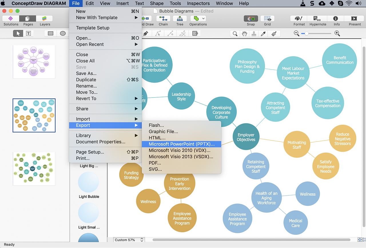 Create PowerPoint Presentation with a Bubble Diagram | ConceptDraw HelpDesk