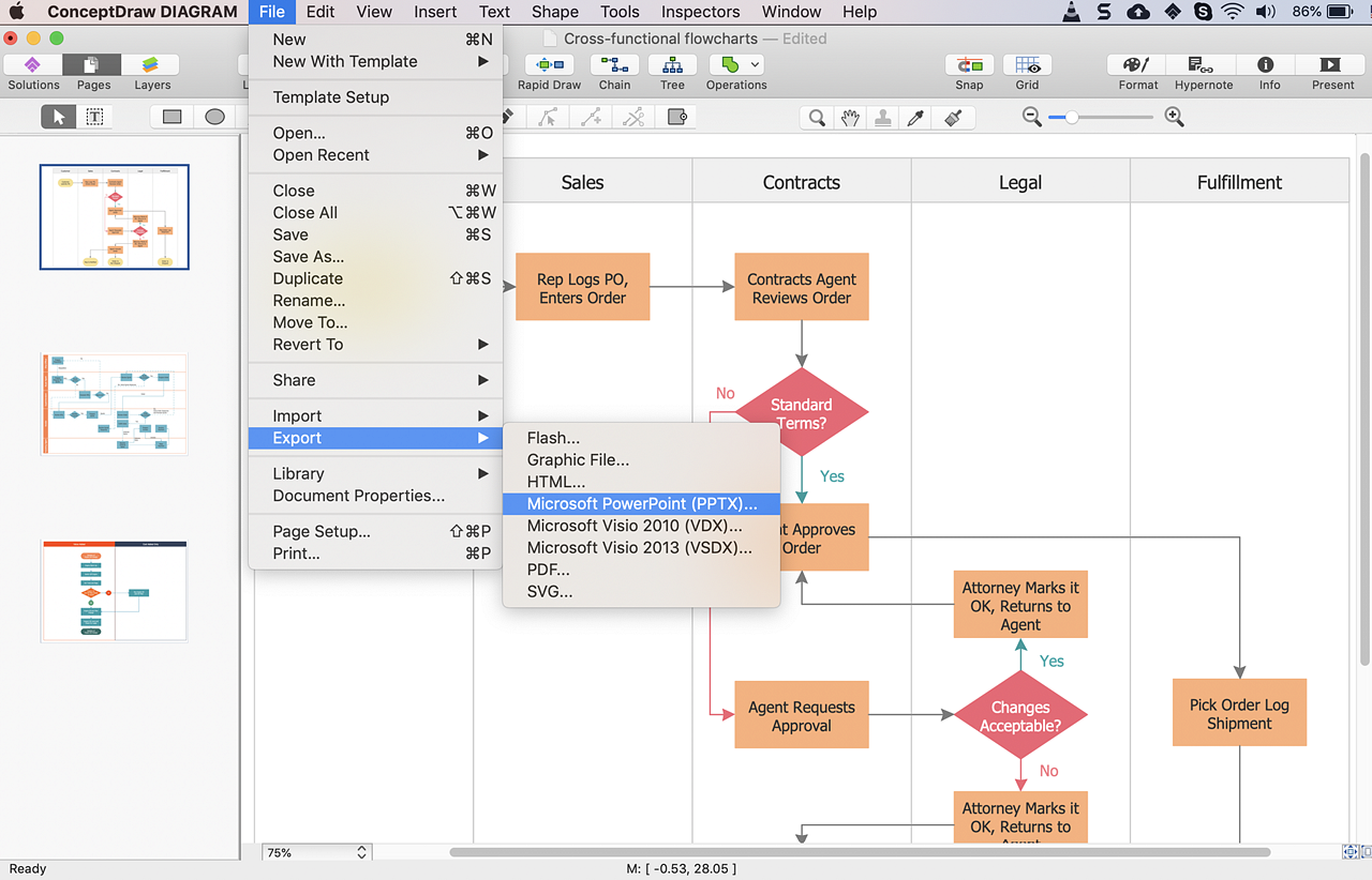 Cross Functional Flowchart Template Powerpoint