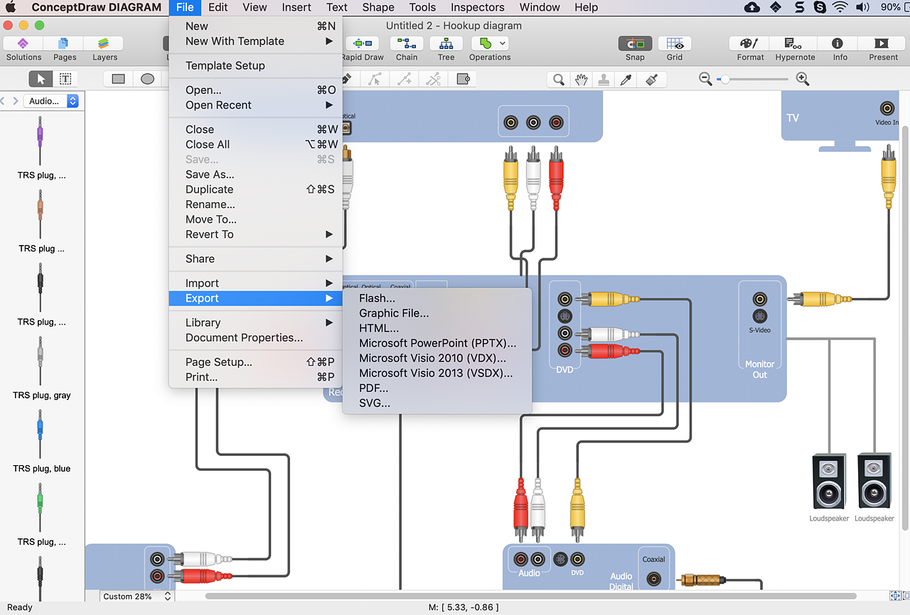 Making Hook-Up Diagram | ConceptDraw HelpDesk