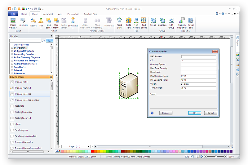 Import custom data from visio to conceptdraw