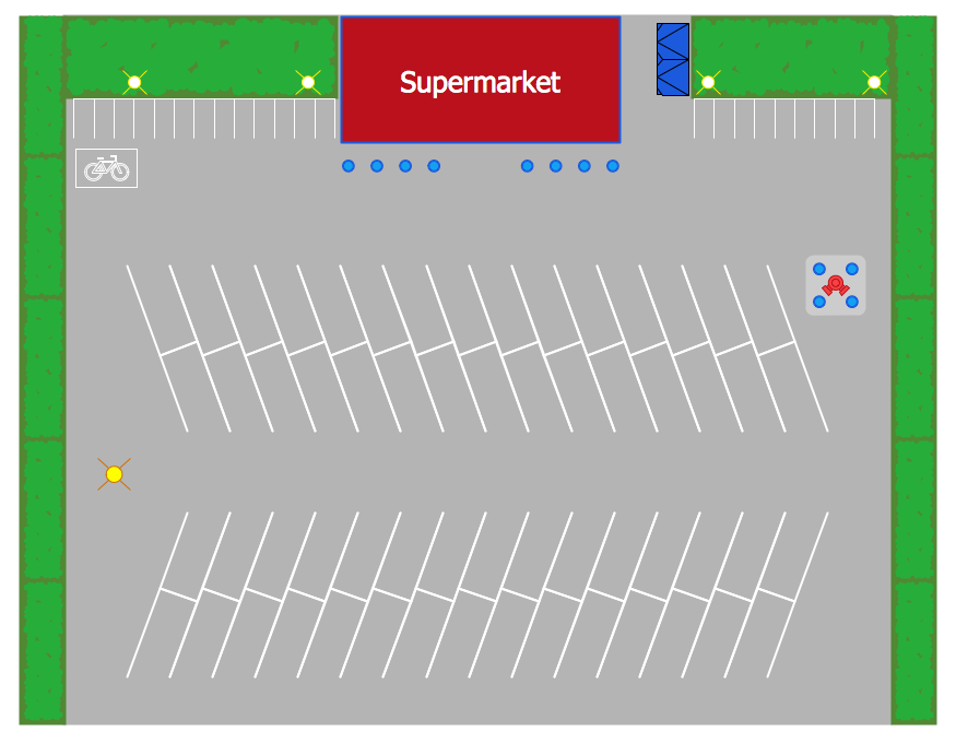 Landscape Drawing - Supermarket Parking