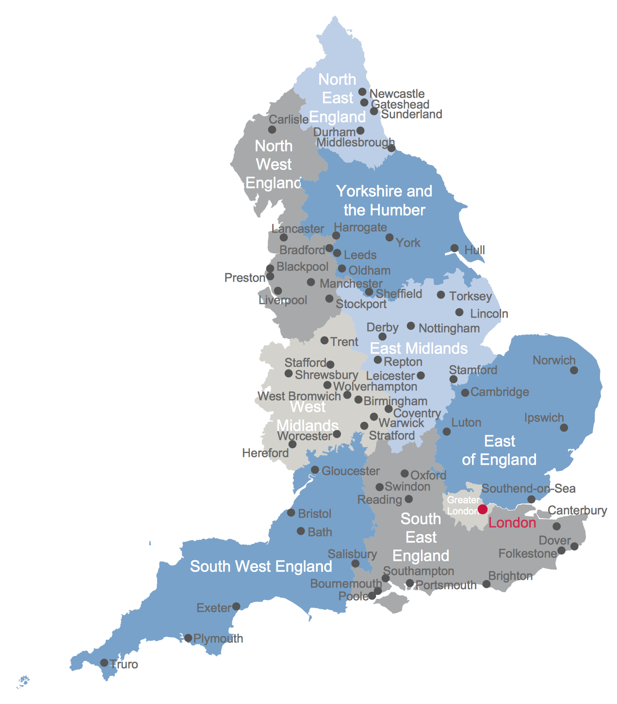 Maps UK Map Map Of English Regions 