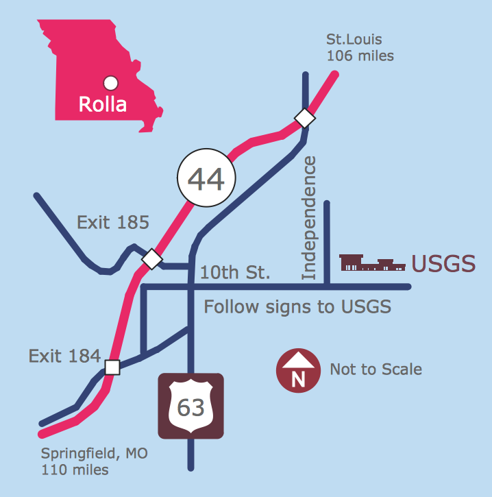 Rolla USGS Center Locator Map