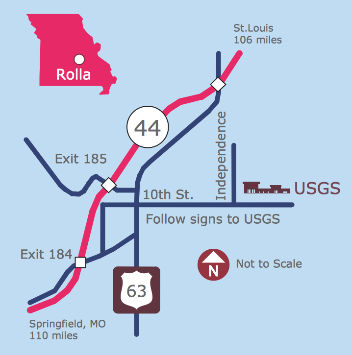 Maps Driving Directions   Directional Maps Rolla USGS Center Locator Map 