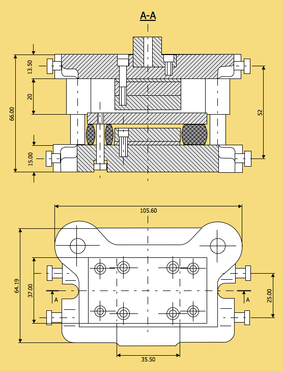 Mechanical engineering drawings Royalty Free Vector Image