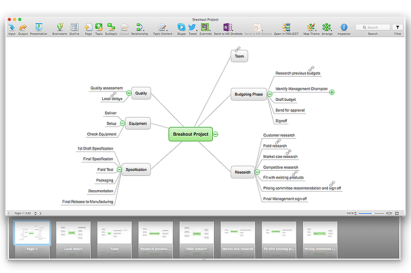 Copy and paste text into mind map