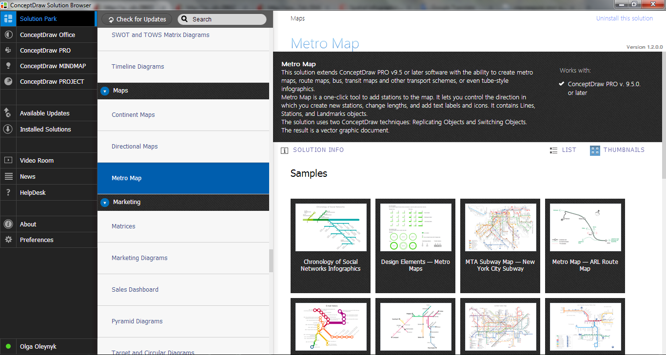Metro Map Solution in ConceptDraw STORE