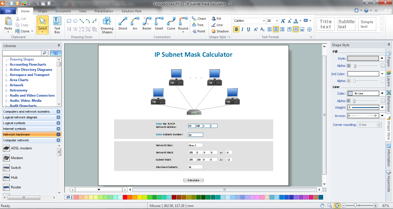 Network Diagram Template in ConceptDraw DIAGRAM  title=