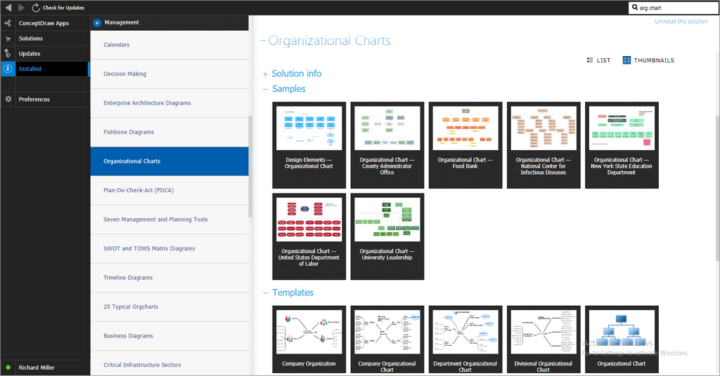 Organizational Charts Solution in ConceptDraw STORE