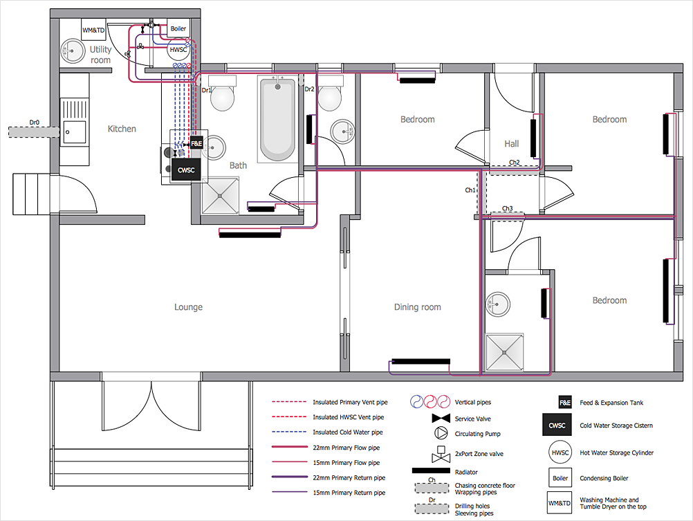 How to Create a Residential Plumbing Plan | Plumbing and Piping Plans ...