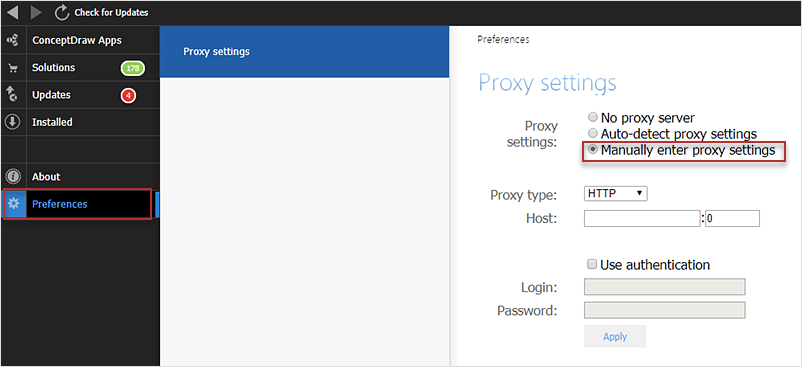 How to Download ConceptDraw Products Through a Proxy Server