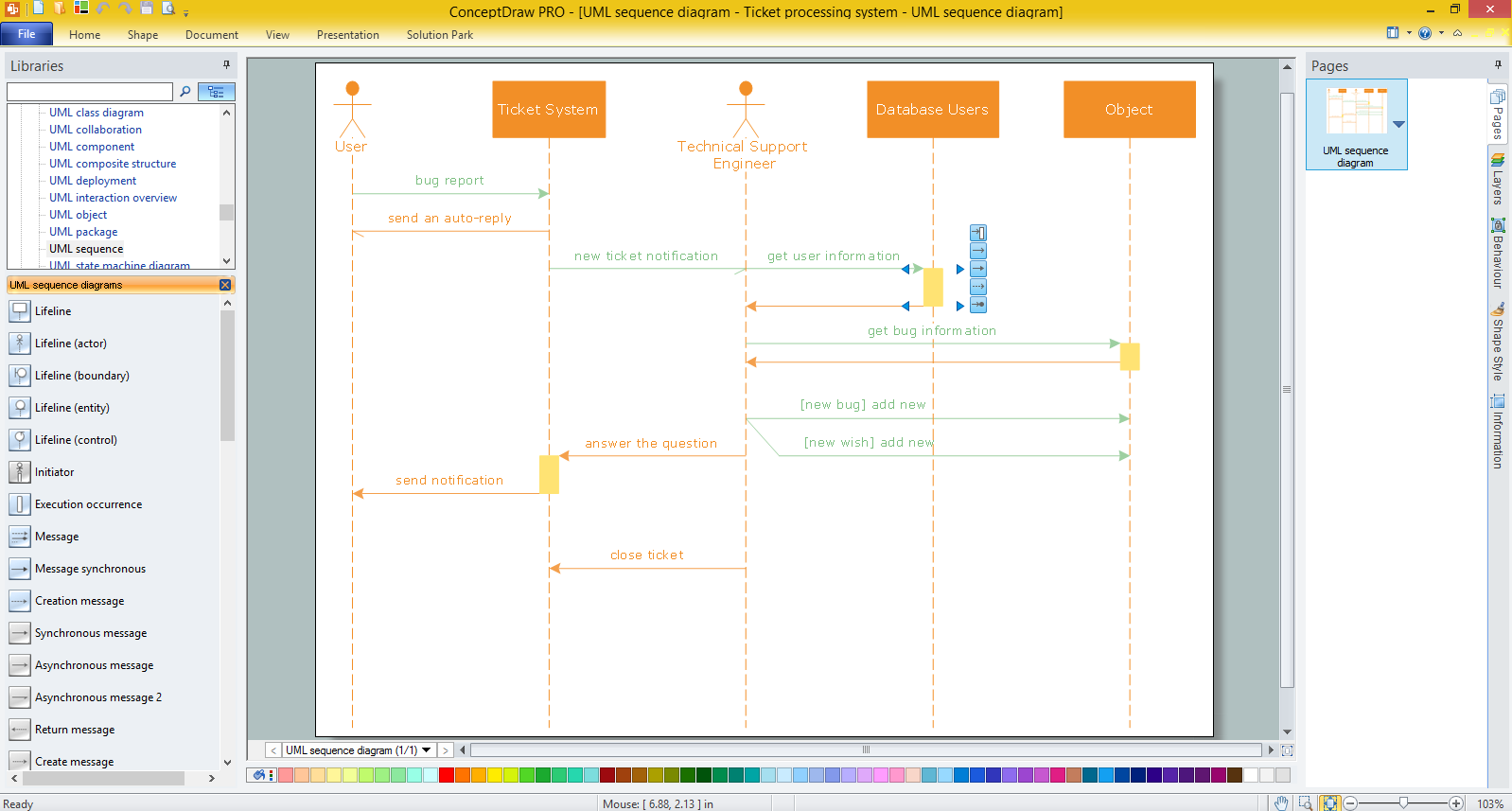 uml sequence diagram online