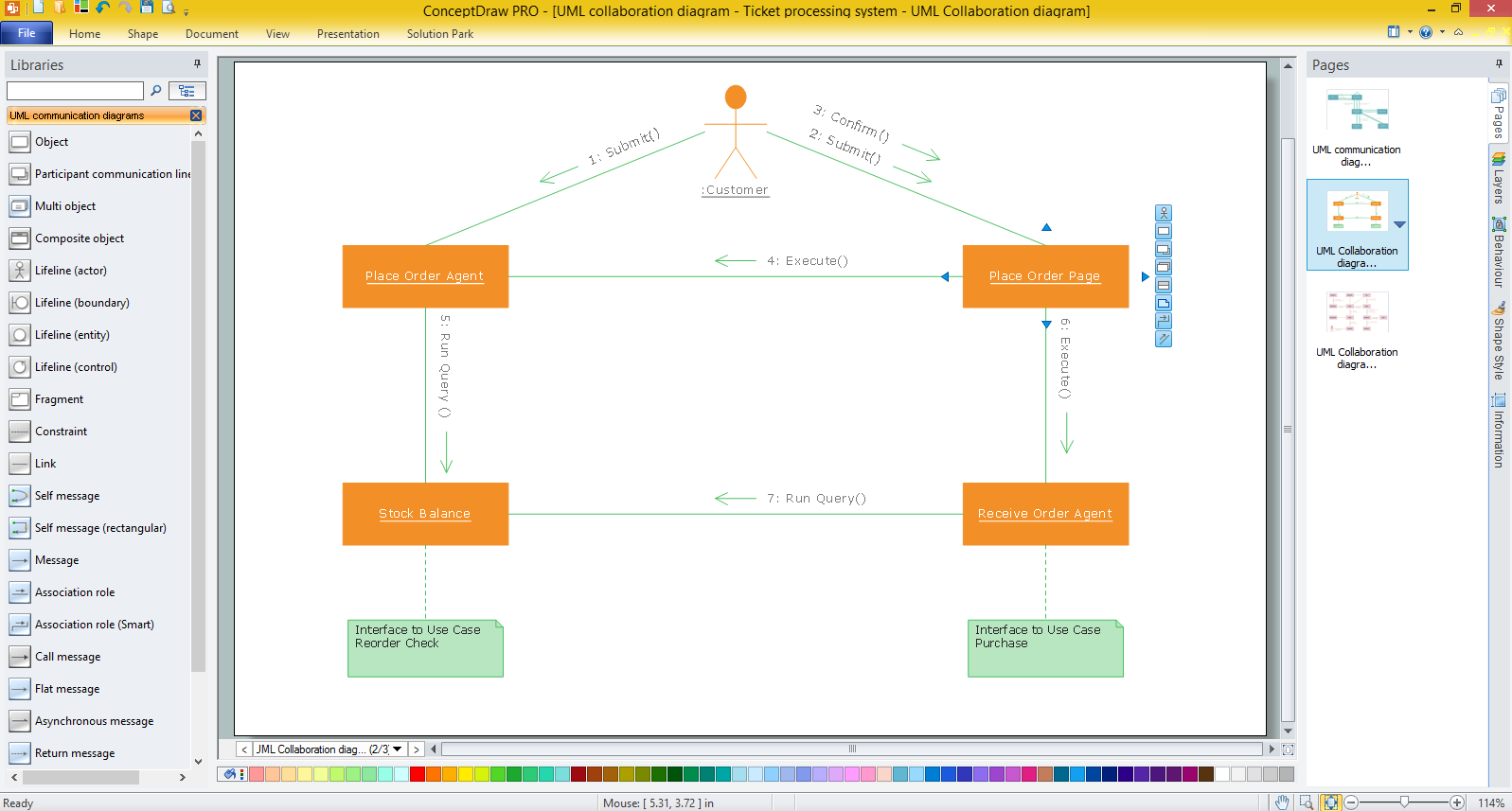 UML Collaboration Diagram Sample for windows