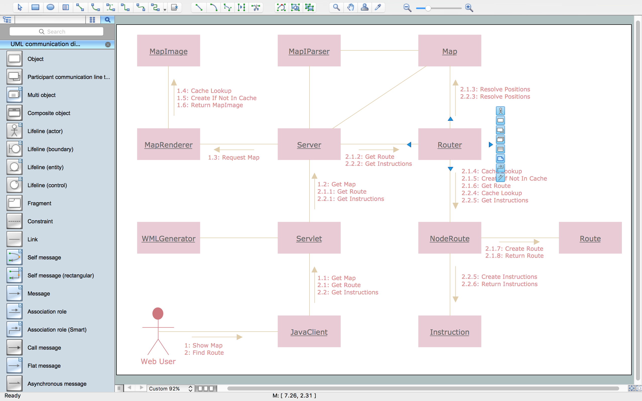 UML Collaboration Diagram (UML2.0) Professional UML Drawing