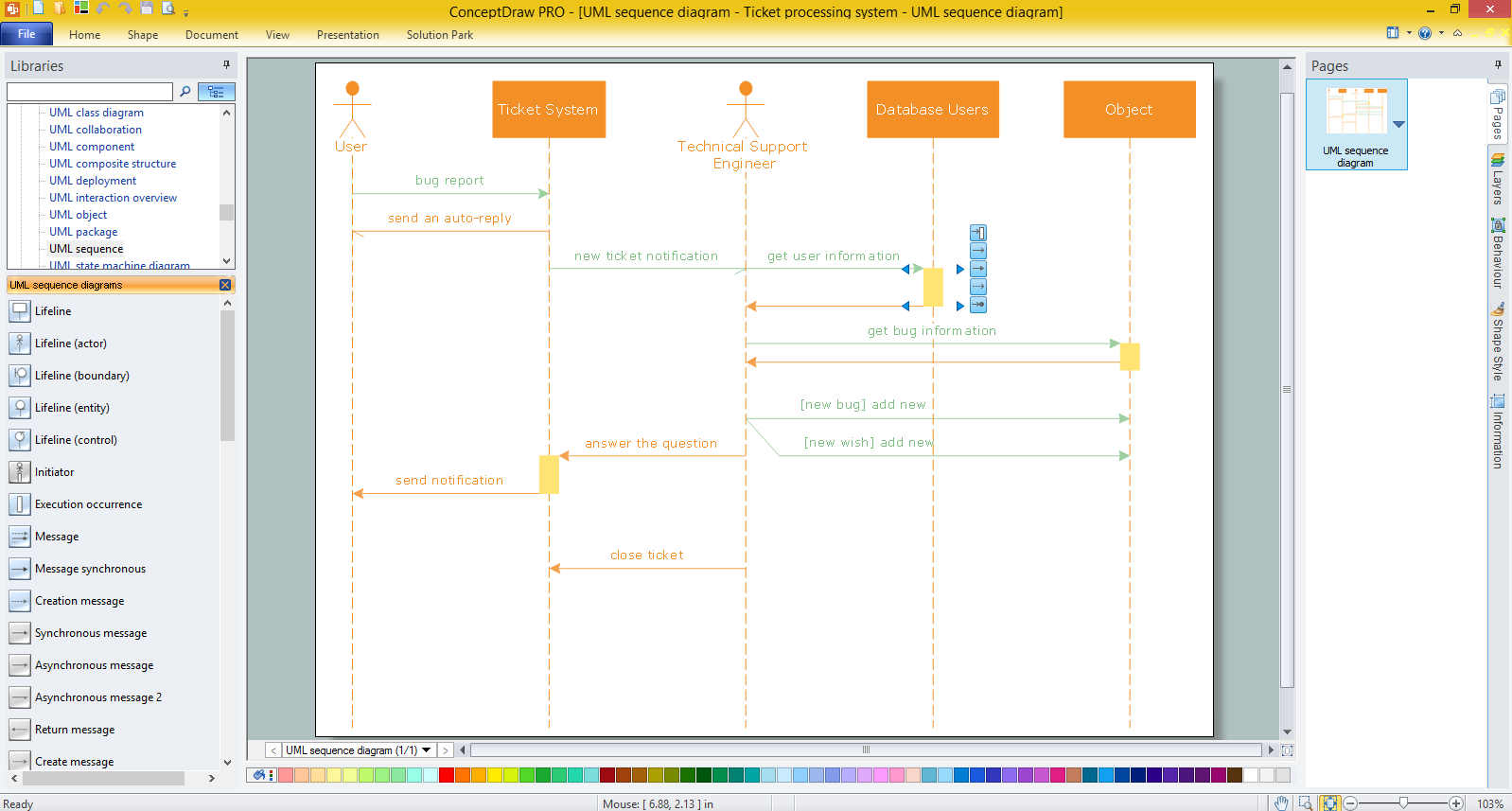 sequence diagram online designer