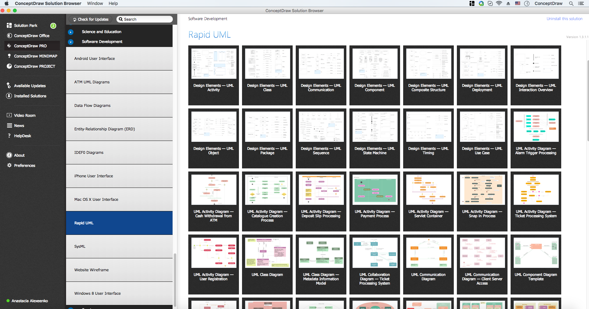 Rapid UML in ConceptDraw STORE