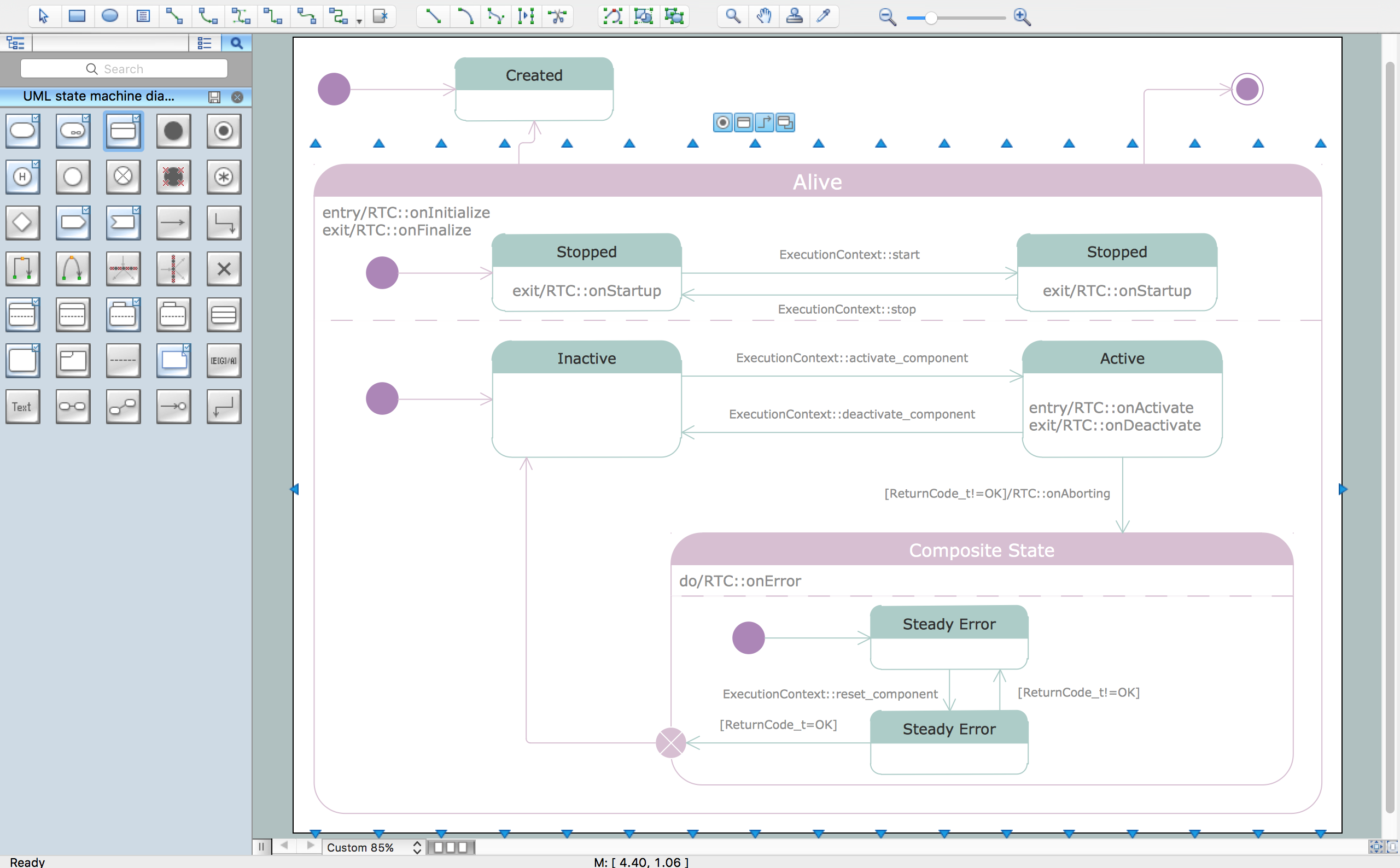 Uml State Machine Diagram Design Elements 1005