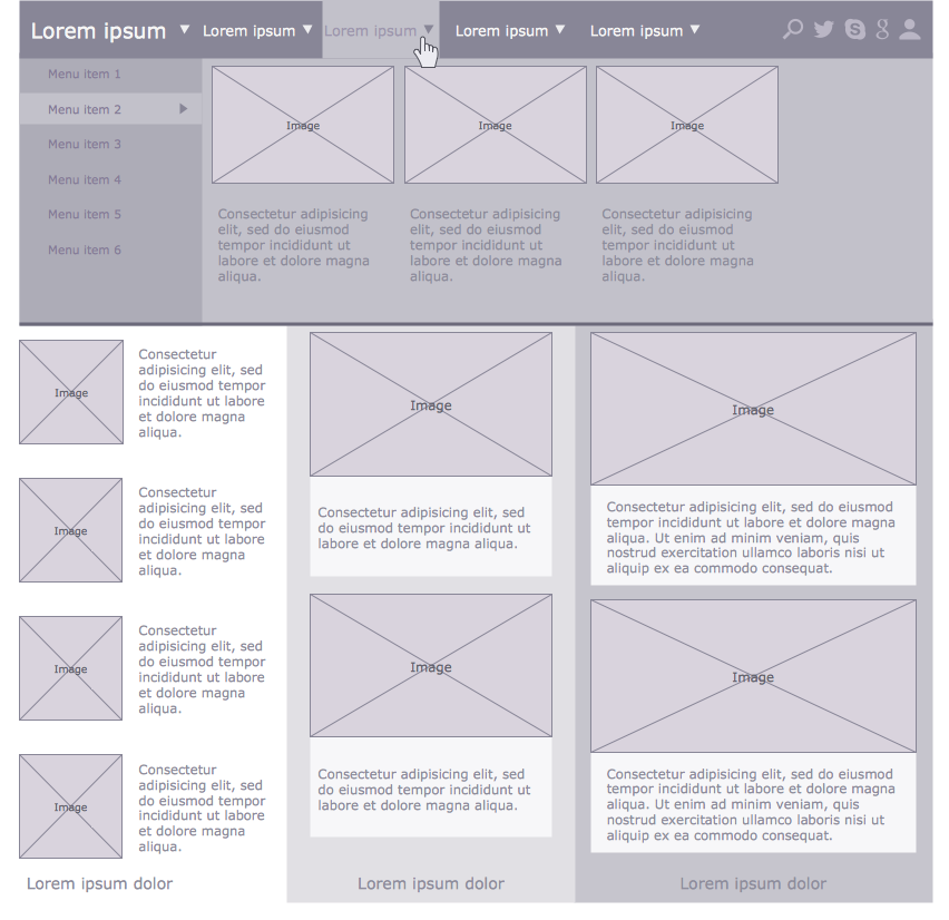 Wireframe Examples - Multi-Author Blog