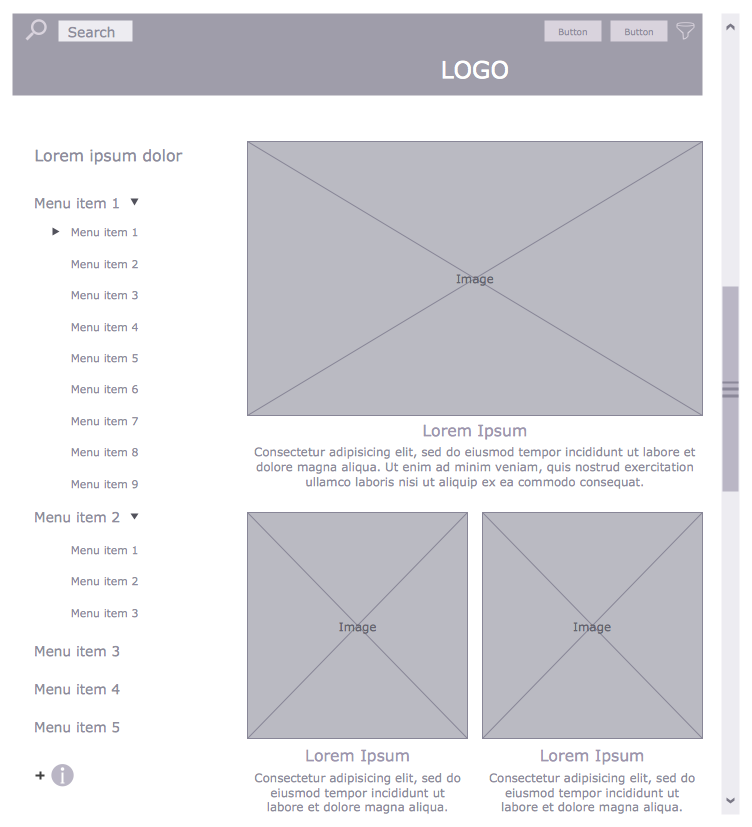 Online Shop Wireframe