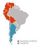 Political map - Andean states, South America, South America map,