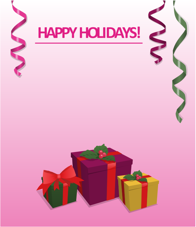 Vector graphics, gift, present, curling stream,