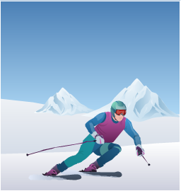 Clip art, alpine skier,