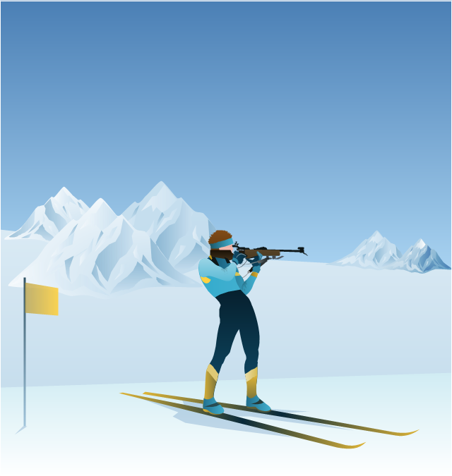  ,  winter sports vector clipart, Winter Olympics vector clipart, biathlon shooter, biathlon