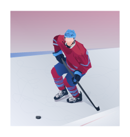 Vector clip art, ice hockey player,