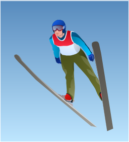 Vector clip art, ski jumper, ski jumping,