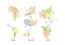 Thematic map templates, USA, North America, Latin America, Europe, Australia, Oceania, Asia, Africa,