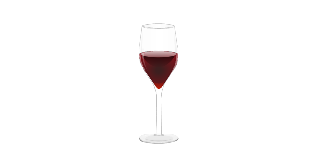 A glass of red wine, vine, wineglass,