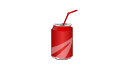Soft drink can with straw, soda can, straw, can, drink can,