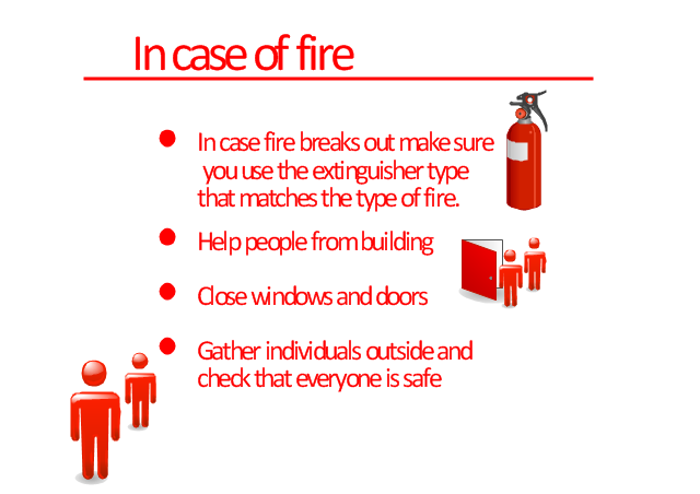 Infographics, fire extinguisher, fire door,