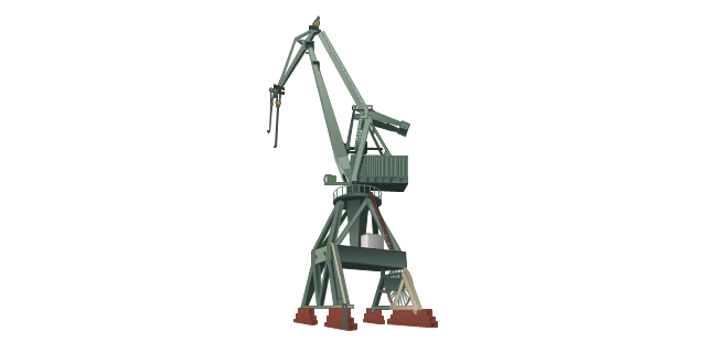 Level luffing crane, harbour crane,