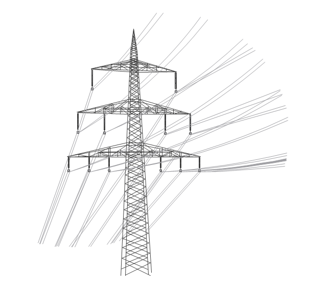 Transmission tower, cable, power line,