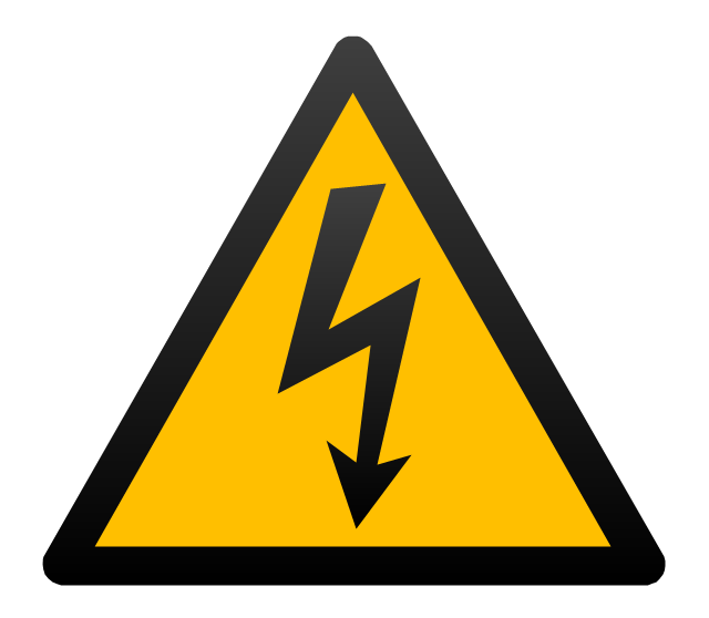 High voltage symbol, electricity,