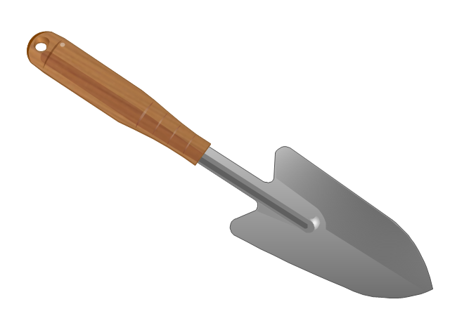 Gardening trowel, spade,