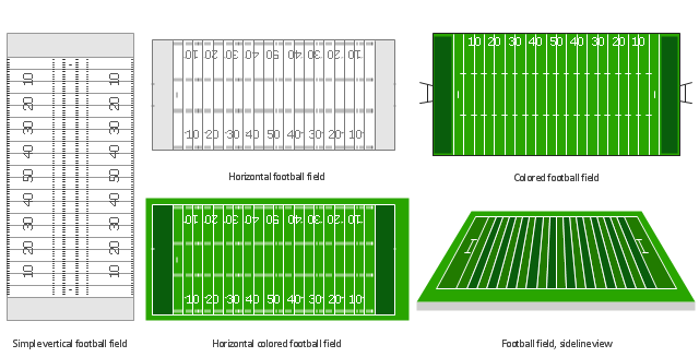 American football field shapes, simple vertical football field, sideline view football field, horizontal football field, horizontal colored football field, football field,