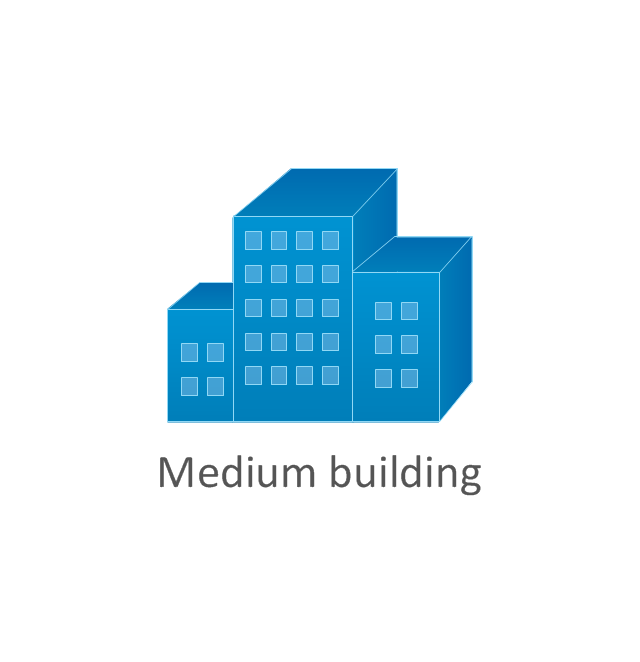 Medium building, blue, medium building,