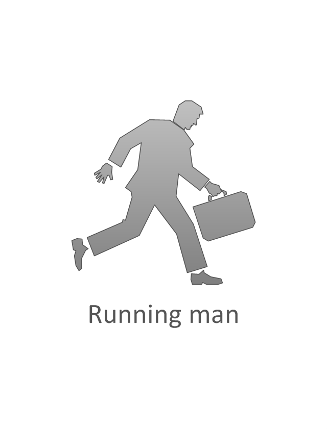 Running man, subdued, running man,