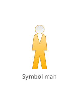 Symbol man, yellow, symbol man, standing man,