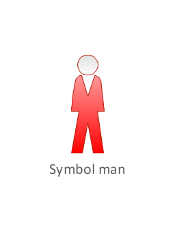 Symbol man, red, symbol man, standing man,