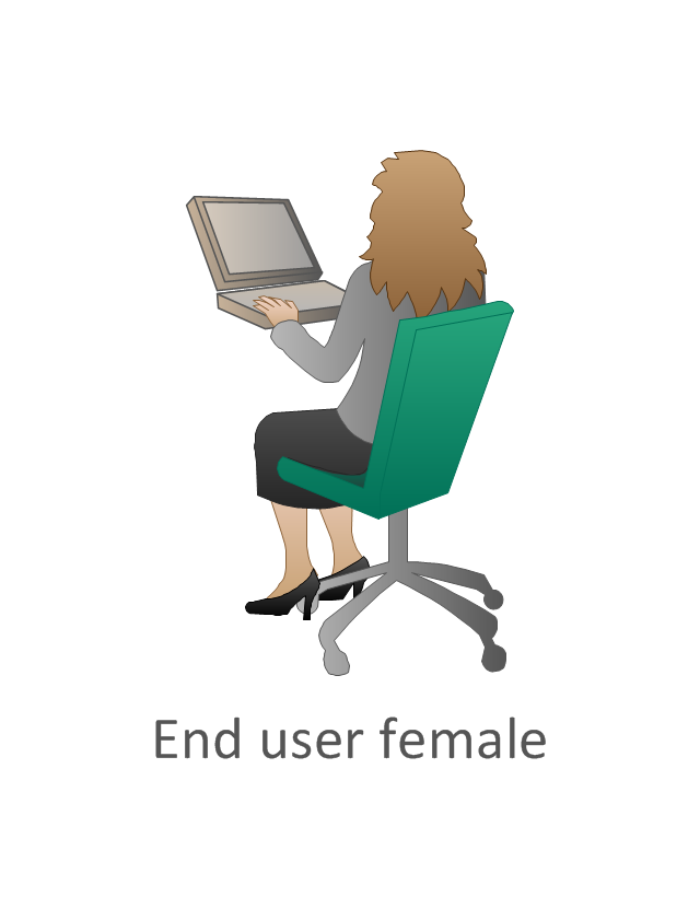 End user female, sitting woman, end user female,